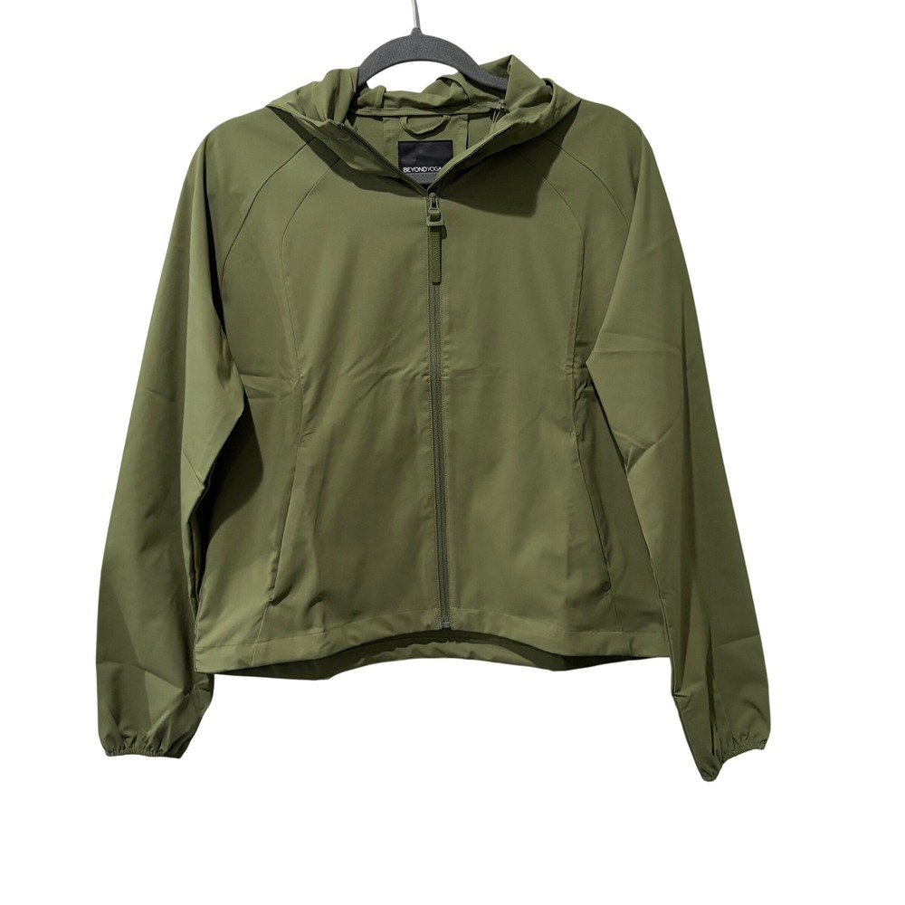 Beyond Yoga Cross Country Packable Jacket Women XS Olive Green Hooded Zip